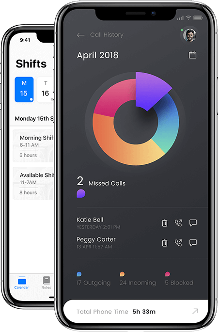 Mobile device showing a patient's health record